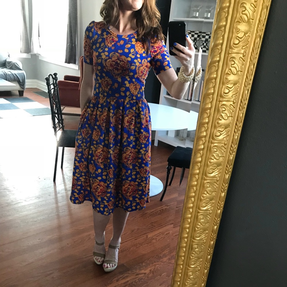 Bright floral Lularoe dress